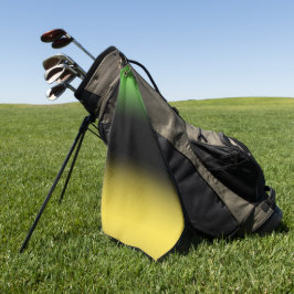 Serviette De Golf Couleurs jamaïcaines dégradé Ombre vert or et noir