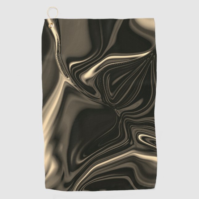 Serviette De Golf Courbes de bronze sur arrière - plan beige brun (Devant)