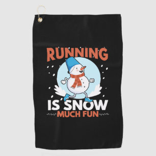 Serviette De Golf Coureur par temps froid - Courir est neige beaucou