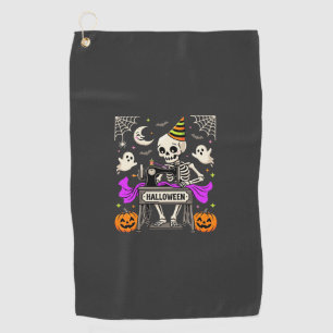 Serviette De Golf Couture de squelette d'Halloween Fantôme Citrouill