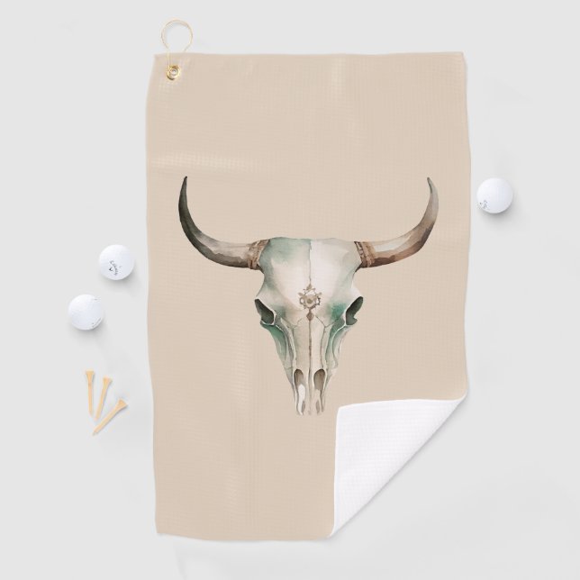 Serviette De Golf Cowboy Taureau de Cream Western (En situation)