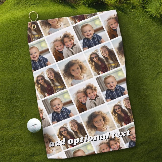 Serviette De Golf Créer un collage photo personnalisé avec 4 photos (Custom Golf Towel)