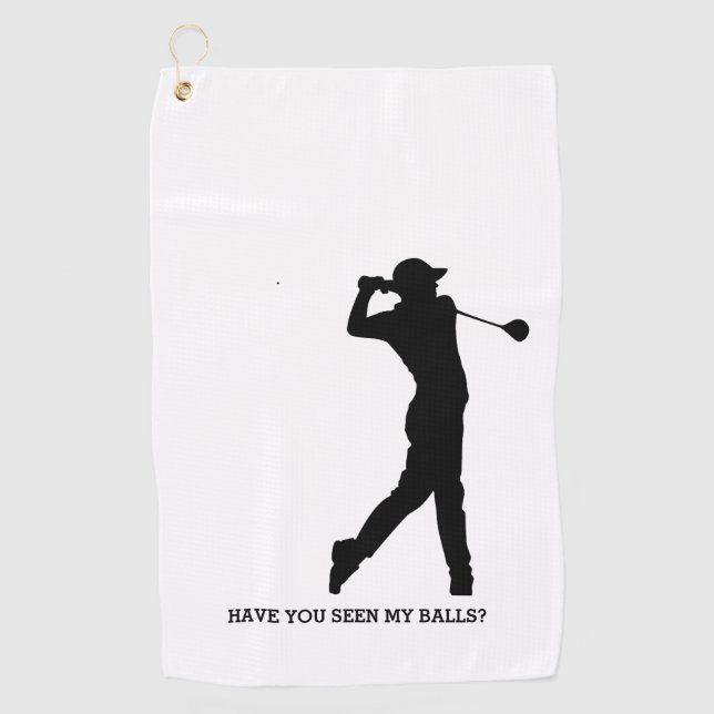 Serviette De Golf Créez votre | AVEZ-VOUS VU MES BALLES | (Devant)