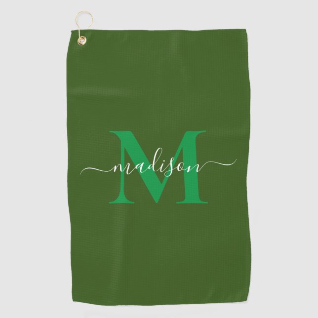 Serviette De Golf Créez votre propre monogramme personnalisé (Devant)