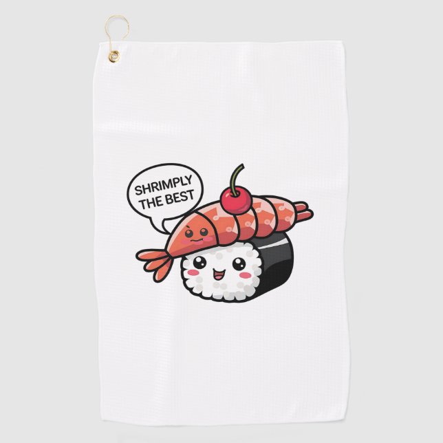Serviette De Golf creuser le meilleur kawaii sushi (Devant)