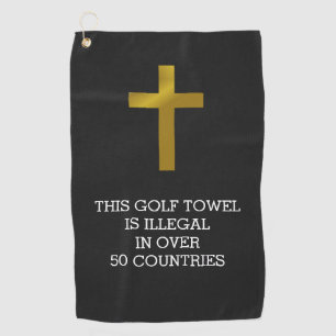 Serviette De Golf Croix chrétienne - Illégale dans plus de 50 pays