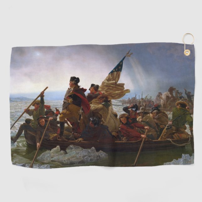 Serviette De Golf Crossing Delaware 1776 : Général George Washington (Horizontal)