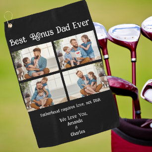 Serviette De Golf Custom 4 photo collage Best Bonus papa fête des pè