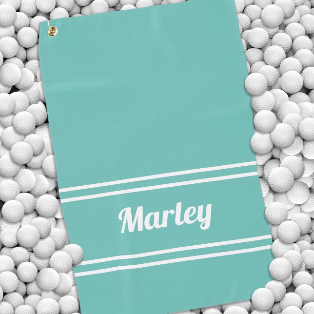 Serviette De Golf Custom Golfer Sports Classic Nom Monogramme Turquo (Custom Golfer Sports Classic Name Monogram Teal Golf Towel)