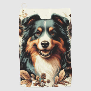 Serviette De Golf Cute Australian Shepherd Peinture
