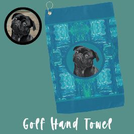 Serviette De Golf Cute Black Pug Face Charm | Unique Custom Dog Love
