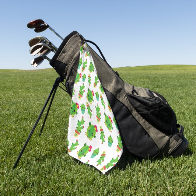 Serviette De Golf Cute Cactus, Green Cactus, Motif Cactus (Vert)