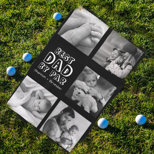 Serviette De Golf Cute Fête des pères Photo Collage Golf Serviette