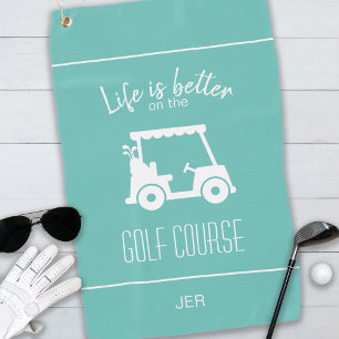 Serviette De Golf Cute Golf Cart Golf Golf Course Devis Turquoise
