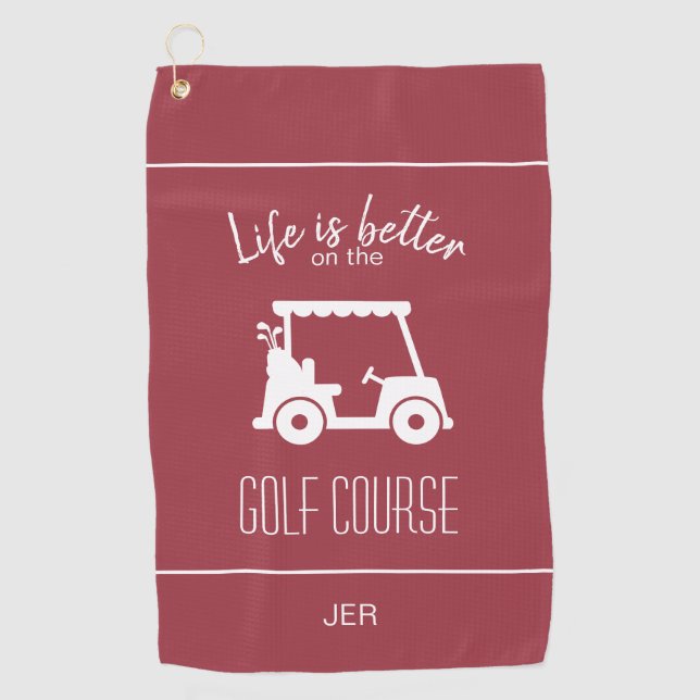 Serviette De Golf Cute Golf Panier Golf Golf Parcours de golf Citati (Devant)