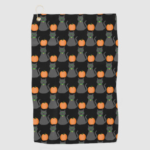 Serviette De Golf Cute Halloween Chat et Citrouille Motif