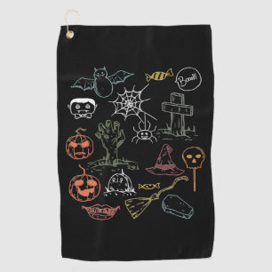 Serviette De Golf Cute Halloween Halloween Boo Citrouille