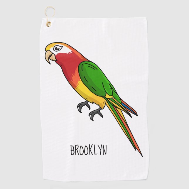 Serviette De Golf Cute happy parrot (Devant)