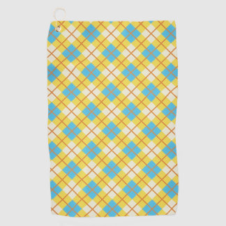 Serviette De Golf Cute Sunny Yellow and Blue Argyle Pattern
