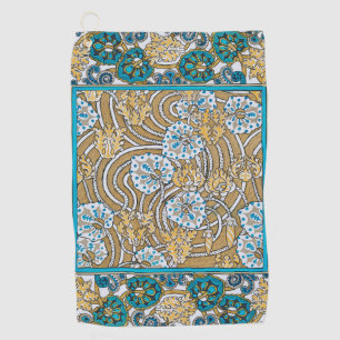 Serviette De Golf cyclamen bleu art nouveau fleur botanique
