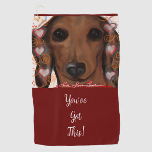 Serviette De Golf Dachshund rouge    