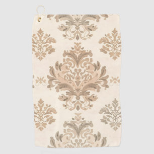 Serviette De Golf Damassé vintage élégant beige maison de campagne f