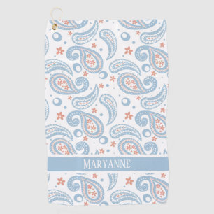 Serviette De Golf Dames Motifs Paisley bleu clair