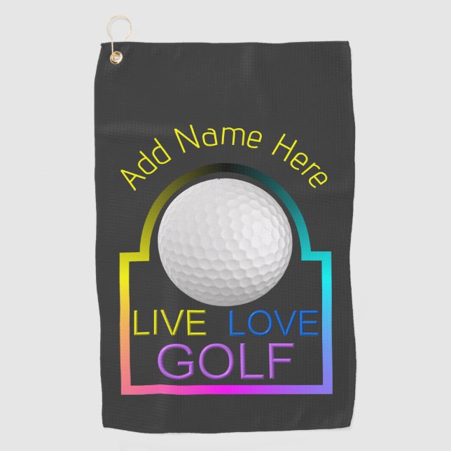 Serviette de golf d'amour en direct personnalisée (Devant)