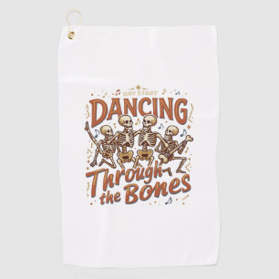 Serviette De Golf Danse à travers les squelettes d'Halloween musique