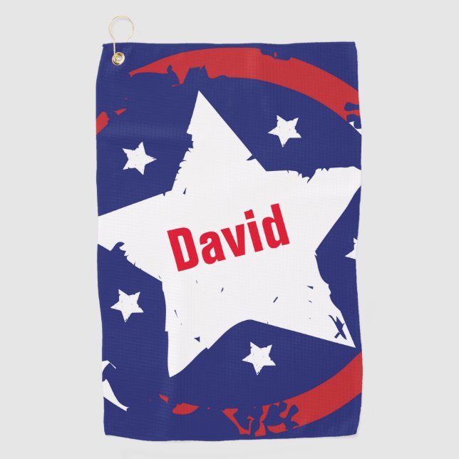 Serviette de golf de l'étoile patriotique (Devant)