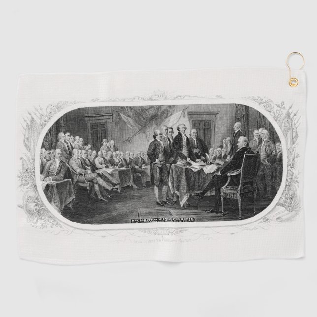 Serviette De Golf Déclaration d'indépendance : billet de 2 dollars,  (Horizontal)