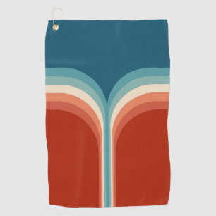 Serviette De Golf Décor à double arc de style rétro coloré