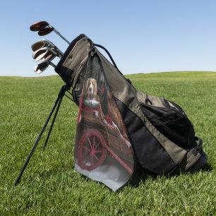 Serviette De Golf Décor de Noël Chariot enneigé Cocker Spaniel