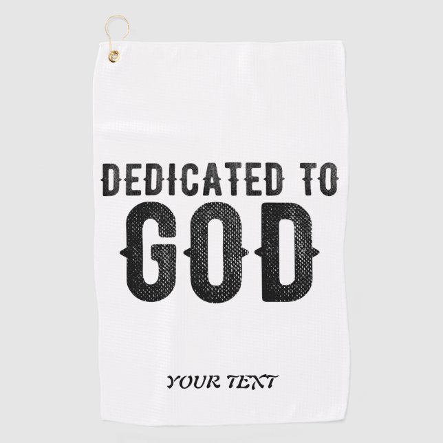 SERVIETTE DE GOLF DÉDIÉ À DIEU PERSONNALISABLE COOL TEXTE NOIR (Devant)