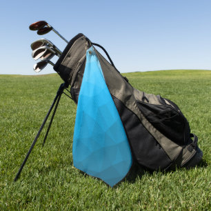 Serviette De Golf Dégradé de cyan bleu motif en maille géométrique T