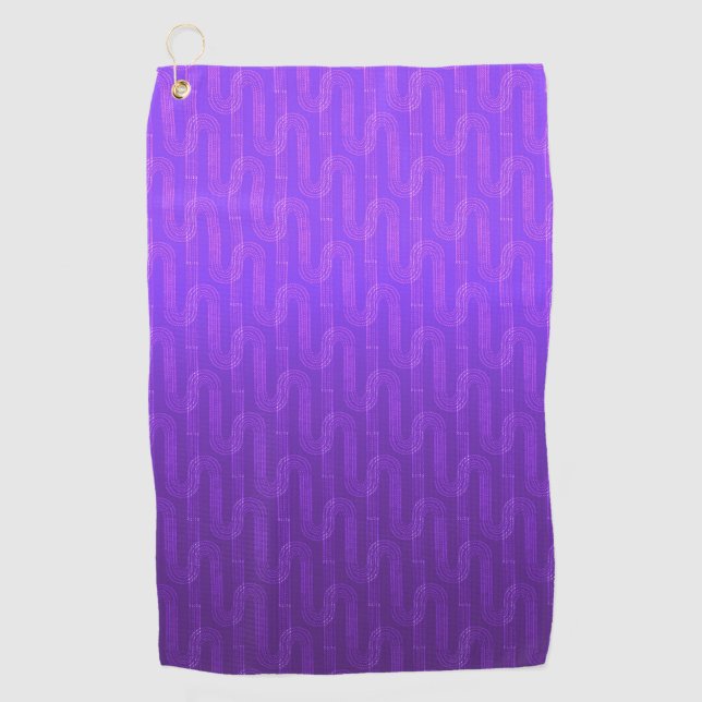 Serviette De Golf Dégradé du lilas néon. (Devant)