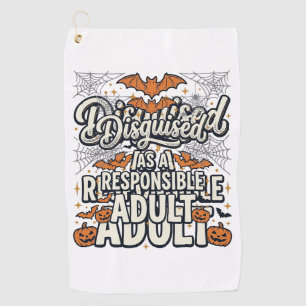 Serviette De Golf Déguisé en vecteur Halloween d'adulte responsable