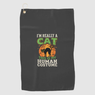 Serviette De Golf Déguisement Humain Chat Halloween Création Drôle