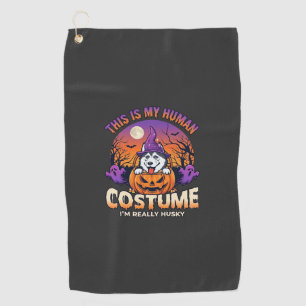 Serviette De Golf Déguisement Humain Husky Citrouille Halloween Fant