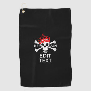 Serviette De Golf Demandez à votre texte de garder calme Crossbones
