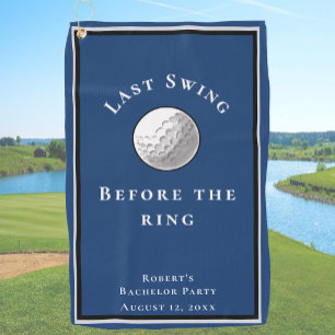 Serviette De Golf Dernier Swing avant l'anneau, enterrement de vie d