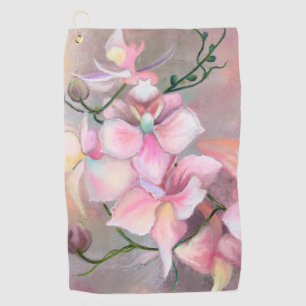 Serviette de golf des Orchidées roses