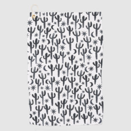Serviette De Golf Désert de nuit Saguaro Cactus Motif d'aquarelle