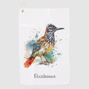 Serviette De Golf Desert Spirit, Roadrunner en Aquarelle personnalis