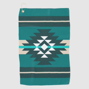 Serviette De Golf Design aztèque en couleur turquoise