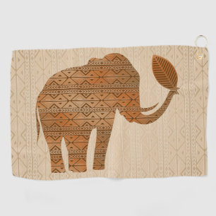 Serviette De Golf Design d'art tribal des éléphants