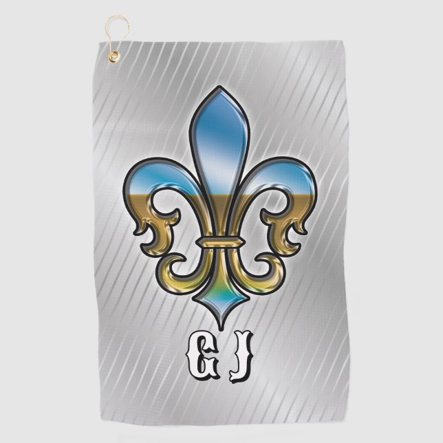Serviette De Golf Design De Golf Élégant Personnalisé Fleur De Lis (Devant)