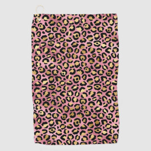 Serviette De Golf Design de série Leopard rose et or 15