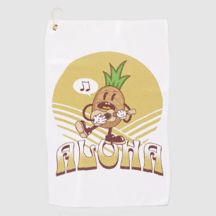 Serviette De Golf Design de texte de style rétro "Aloha"