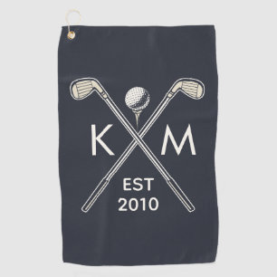 Serviette De Golf Design monogramme élégant et personnalisé du club 